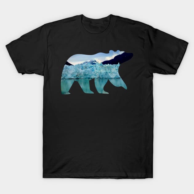 Alaska Iceberg Bear Silhouette T-Shirt by LukjanovArt